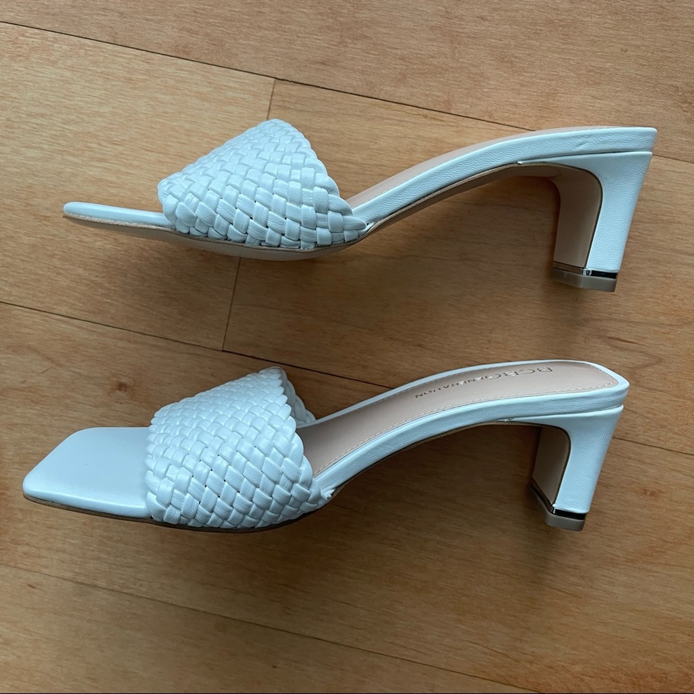 Bcbgeneration Square Toe Slides Sandals White Bas… - image 3